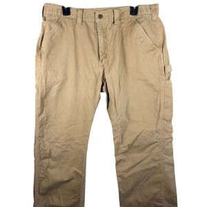Carhartt Mens Relaxed‎ Fit B24 DKH Work Pants Khaki 38x30 Cotton Carpenter